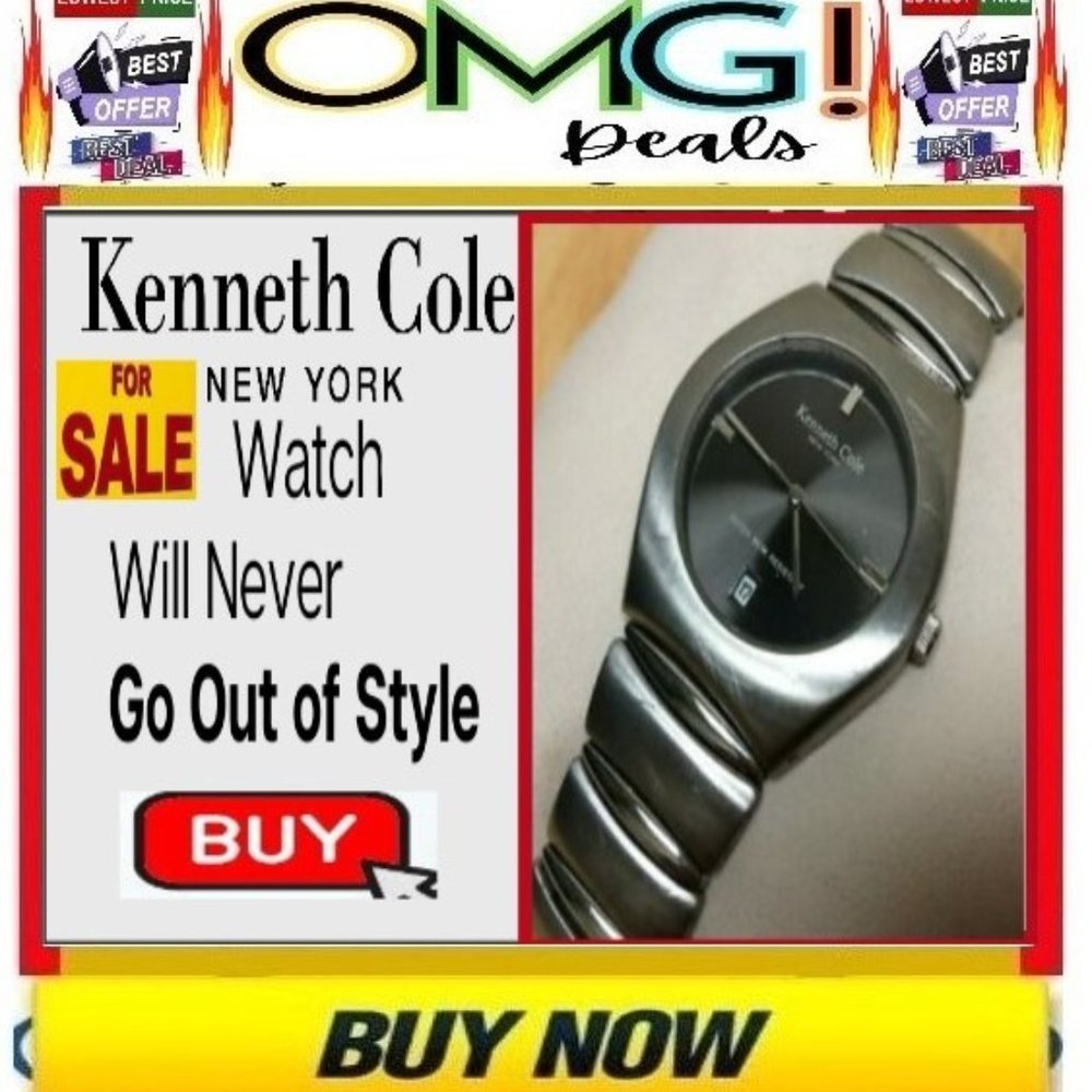 🛑 KENNETH COLE Designer ➕ WATCH Quartz 🆒 WRISTWATCH Stainless TIMEPIECE BuyNOW